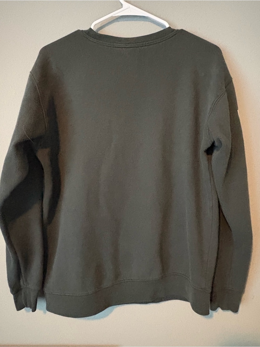 Victoria's Secret PINK Crewneck Sweatshirt Small Dark Green White Spellout Logo - Picture 6 of 6
